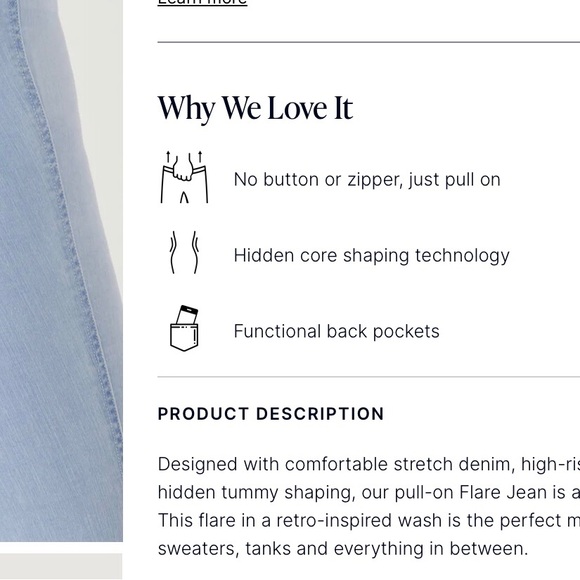 SPANK FLARE RETRO-INSPIRED JEAN WASH/STRETCH HIGH RISE TUMMY SHAPING DENIM/SZM - Picture 15 of 15